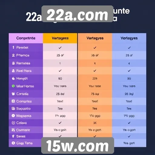 Comparativo entre 22a.com e concorrentes